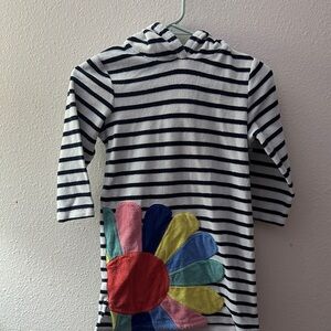 Mini Boden Navy Striped Coverup with Colorful Flower